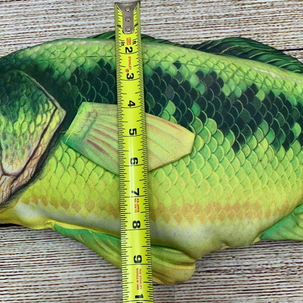 Realistic Large Mouth Bass Fish Plush Stuffed Animal Toy Pillow Novelty‎ Decor